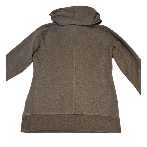 LL Bean Size Small Petite Cowl Neck Pullover Sweatshirt Heather Brown/Gray - Picture 5 of 9